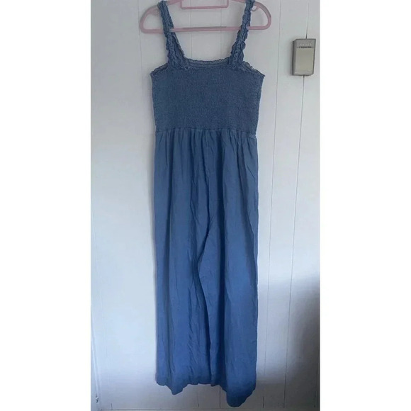 DRAPER JAMES RSVP Blue CHAMBRAY JUMPSUIT Size XL 100% Cotton - Picture 6 of 9